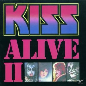 Kiss Alive II Albumcover mit Gesichtern der Bandmitglieder.