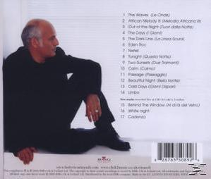 Die Rückseite eines Musikalbums mit einem Mann, der sitzt, mit Text, der Songs auflistet.