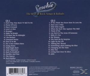 Smokie-Albumcover: Text und Titellisten auf blauem Hintergrund.