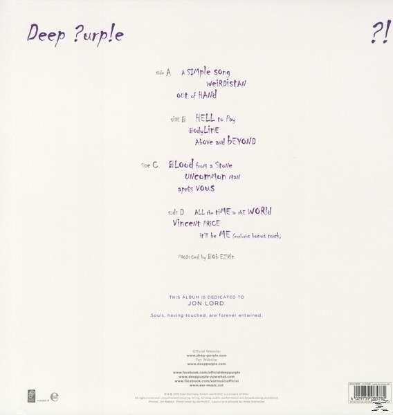 CD-Cover. Text in Weiß. Das Album ist von Deep Purple.