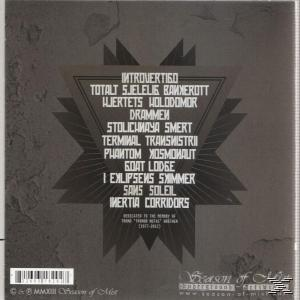 Album borító fehér dalcímekkel szürke háttéren és fekete háromszög alakban.
