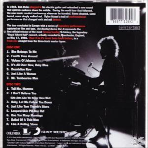 Schwarz-weißes Albumcover mit einer Silhouette von Bob Dylan, der ein Keyboard spielt, mit Text und Trackliste.