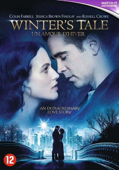 Movie poster: Winter's Tale, Colin Farrell, Jessica Brown Findlay, and Russell Crowe.