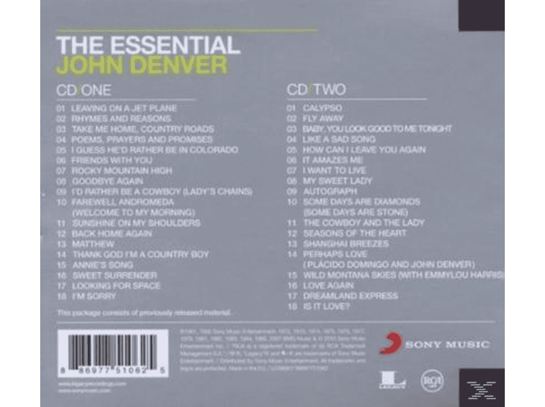 what songs are on the essential john denver cd