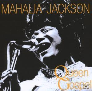 Mahalia Jackson, Queen of Gospel CD-Cover, Schwarz-Weiß-Bild der Sängerin.
