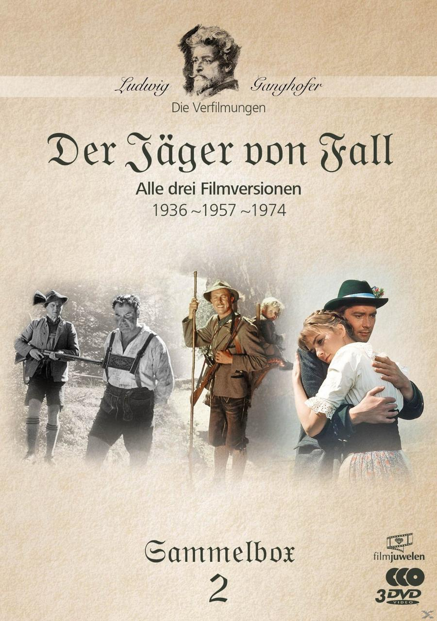 DVD-Cover mit Illustrationen von Menschen, Text auf Deutsch. Titel: 'Der Jäger von Fall'.