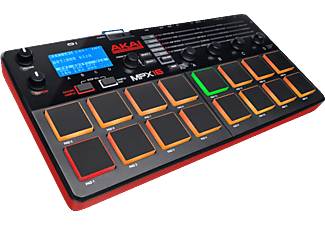 AKAI AKAI MPX16 - Sample Recorder & Player - 16 pad retroilluminati stile MPC - Nero/Rosso - grilletto (Nero/rosso)