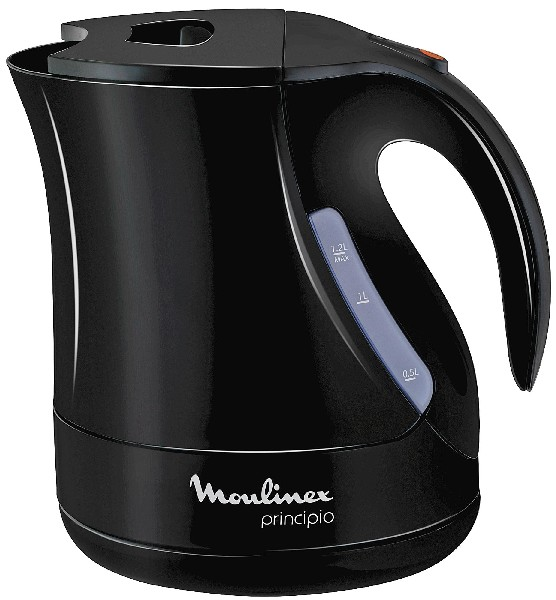 Hervidor de agua - Moulinex Principio BY 1078 Potencia 2200W, Capacidad 1.2L, Indicador de agua, Negro