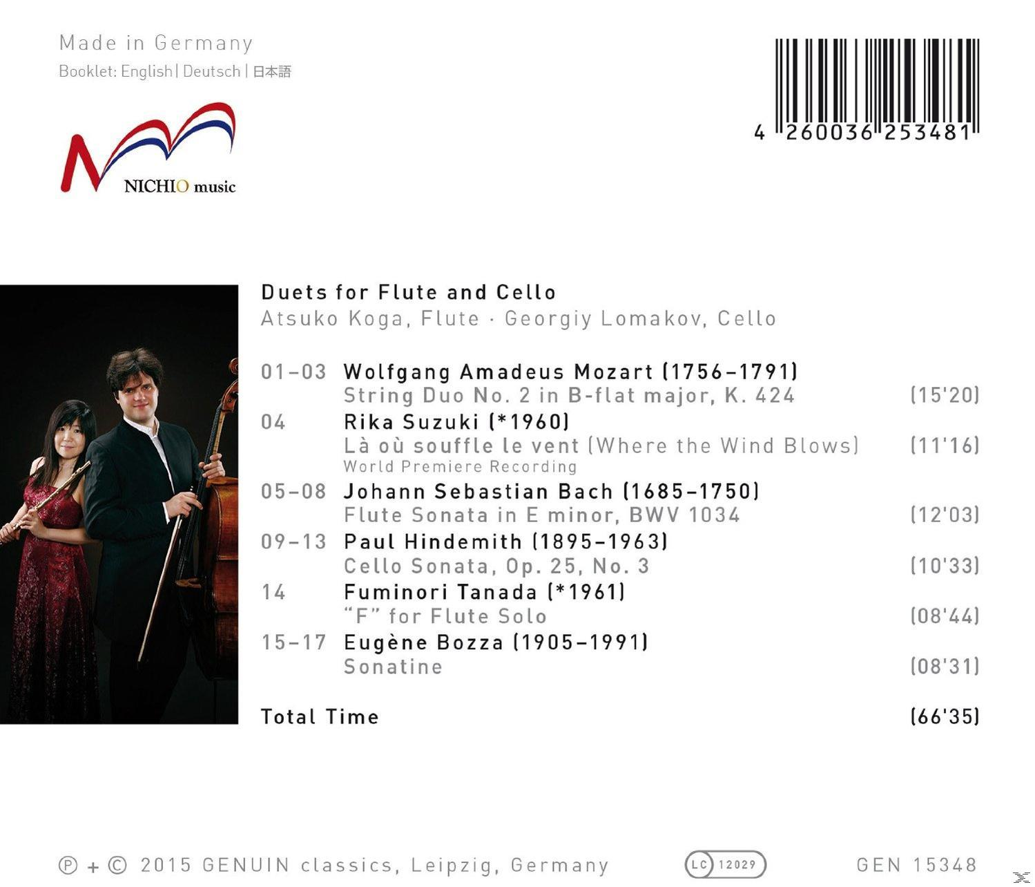 Atsuko Koga, Georgiy Lomakov - Duets For Flute And Cello  - (CD)