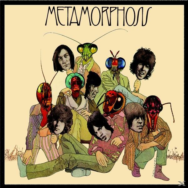 Albumcover. Insekten mit menschlichen Gesichtern. Bandname "METAMORPHOSIS" oben, gelber Hintergrund.
