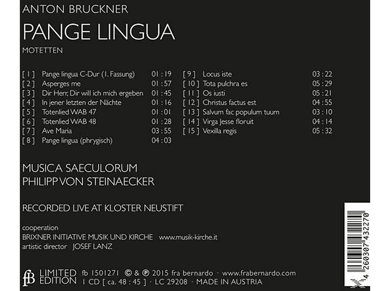 Thumbnail - Musica Saeculorum - Pange Lingua-Motetten (Live Recording) (CD)