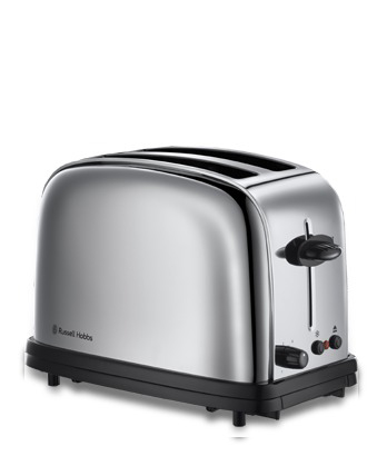 RUSSELL HOBBS 20720-56 CHESTER Toaster Edelstahl/Schwarz (1,2 kW, Schlitze: 2)