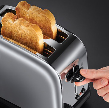 RUSSELL HOBBS 20720-56 CHESTER Toaster Edelstahl/Schwarz (1,2 kW, Schlitze: 2)