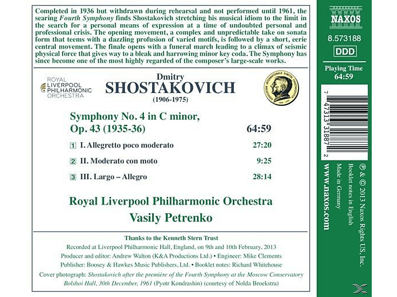Thumbnail - Royal Liverpool Philharmonic Orchestra - Symphony No. 4 (CD)