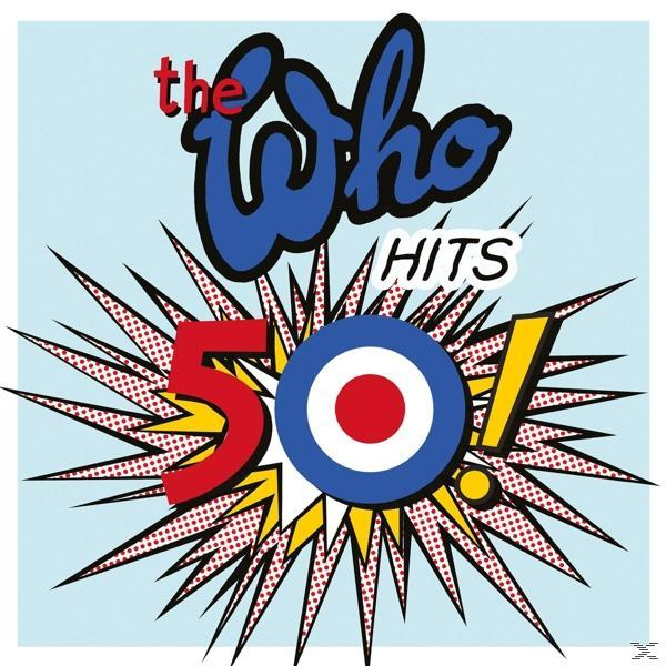 Das Who 50 Hits-Albumcover. Es hat ein Zielsymbol, rot und blau, mit einem gelben Hintergrund.