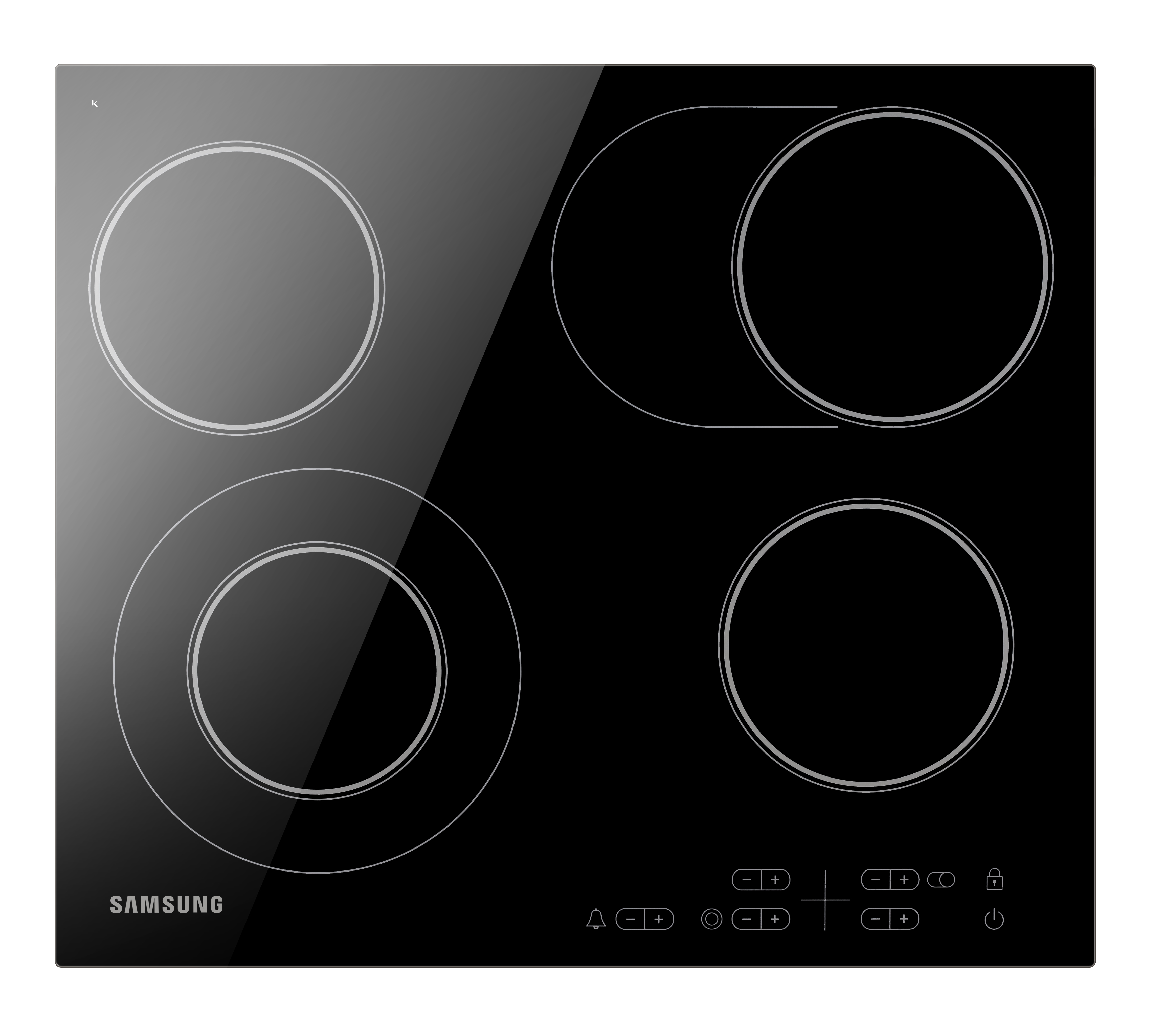 SAMSUNG NZ64H25568K/EG Elektrokochfeld (575 mm breit, 4 Kochzonen)