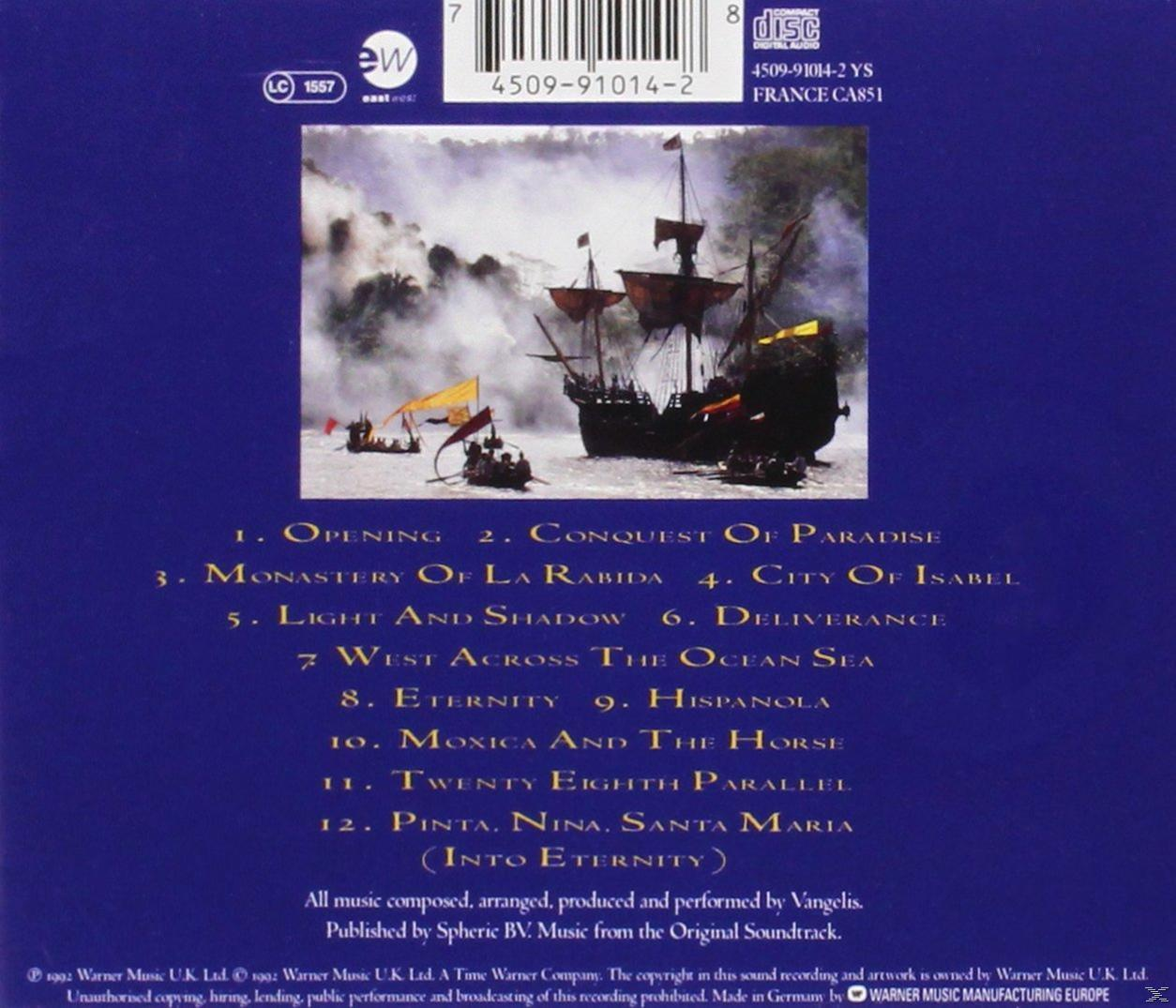 Die Rückseite eines CD-Cases mit einem Gemälde von Schiffen auf See und Songtiteln.