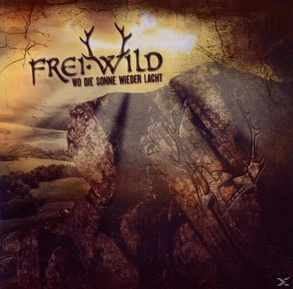 Frei.Wild Albumcover. Felsformation mit Logo und Titel. Warme Farben und strukturierter Hintergrund.