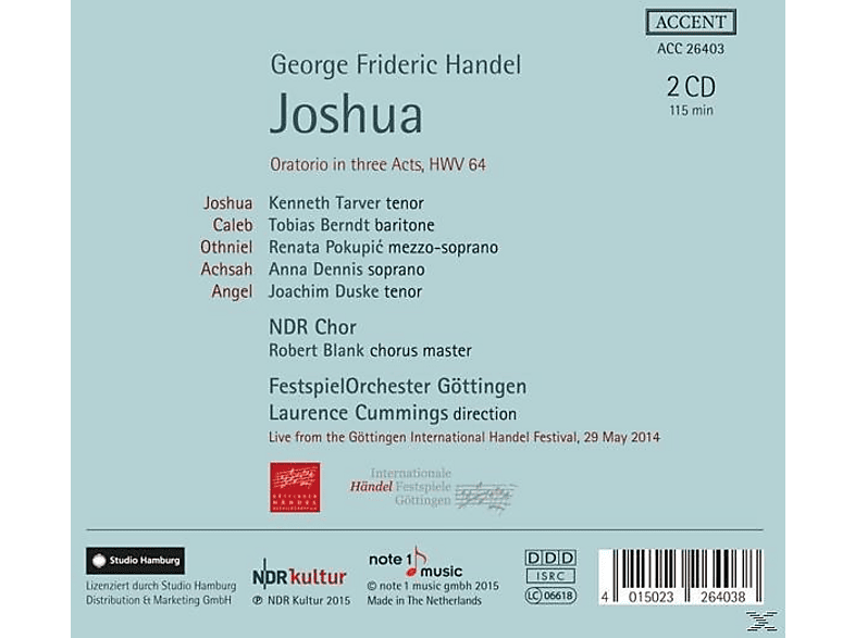 Thumbnail - Ndr Chor, Festspielorchester Göttingen - Joshua Hwv 64 (Live-Recording) (CD)
