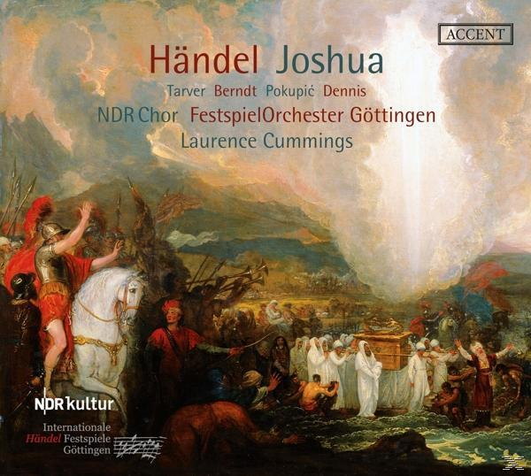 Albumcover mit einem Gemälde einer biblischen Szene mit vielen Menschen und einem Pferd.