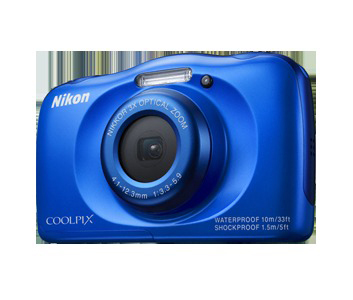 NIKON Coolpix S33  Kompaktkamera Blau, 3x opt. Zoom, TFT-LCD