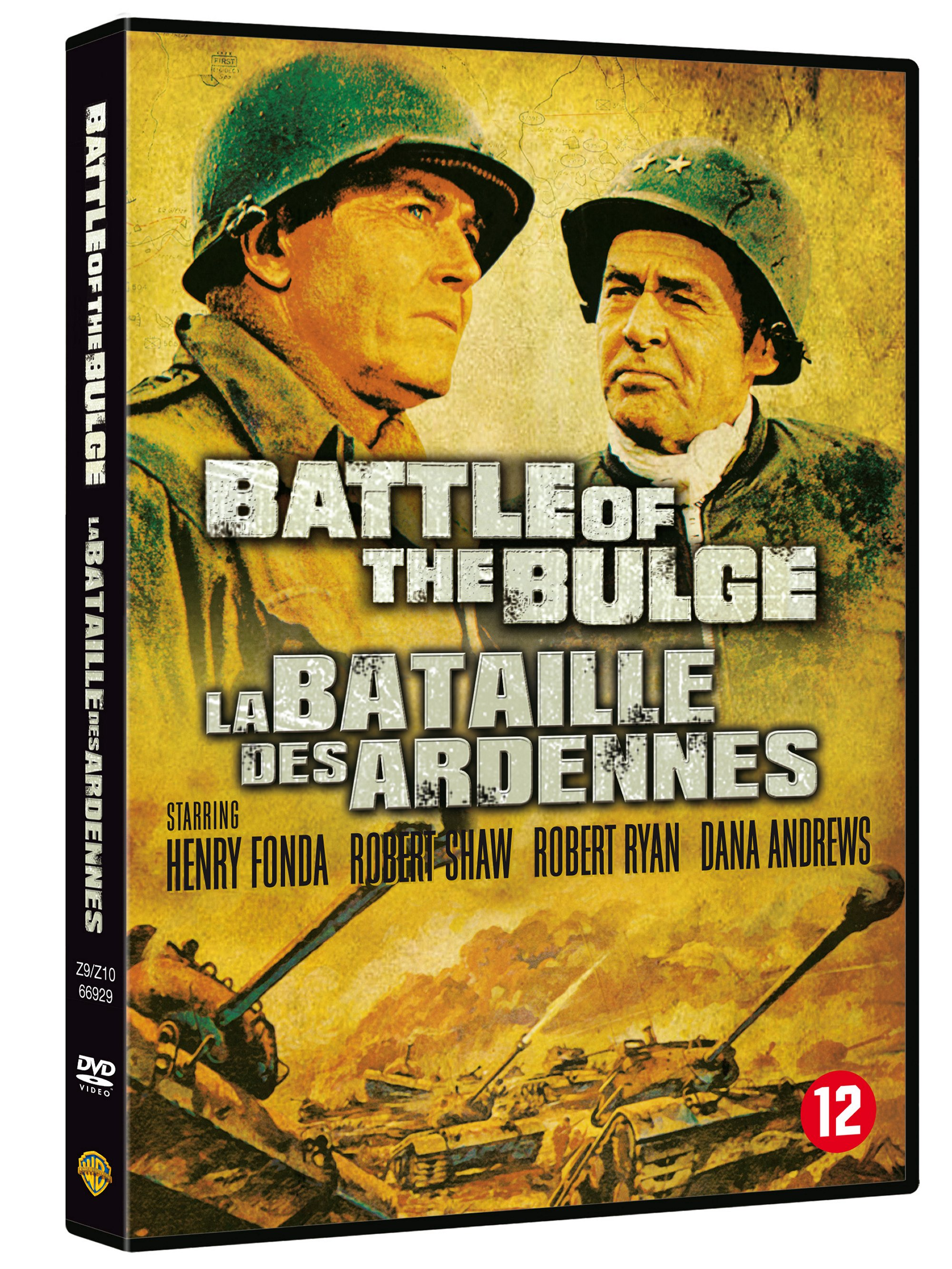 Jaquette DVD du film 'La Bataille des Ardennes', avec deux hommes en tenue militaire.