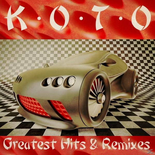 Albumcover mit einem futuristischen Auto auf kariertem Hintergrund, mit dem Text 'K.O.T.O Greatest Hits'.