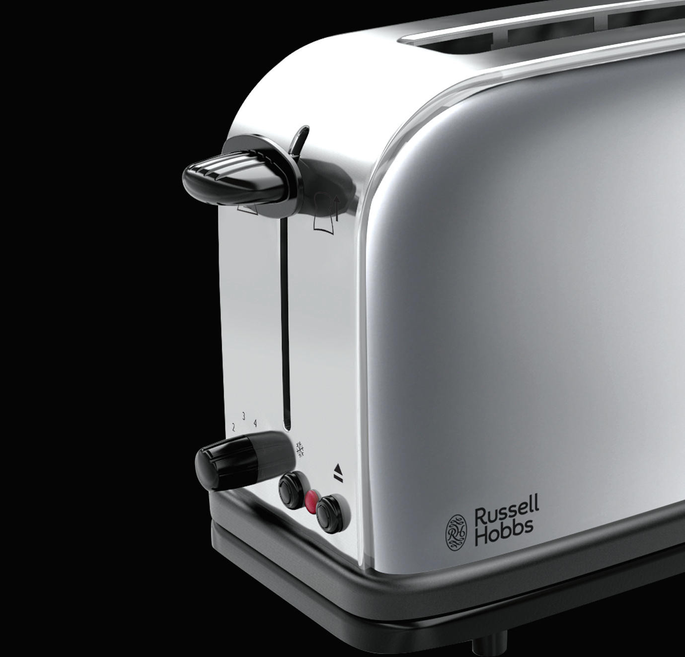 RUSSELL HOBBS 21390-56 CHESTER Toaster Edelstahl/Schwarz (1 kW, Schlitze: 1)