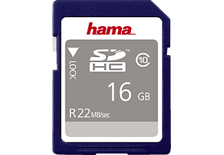 HAMA 104367 22MB/S CL10 - SDHC-Speicherkarte  (16 GB, 22 MB/s, Schwarz)