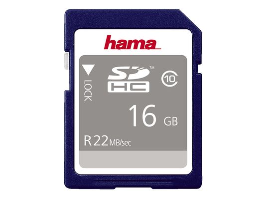 HAMA 104367 22MB/S CL10 - SDHC-Schede di memoria  (16 GB, 22 MB/s, Nero)