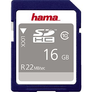 HAMA 104367 22MB/S CL10 - SDHC-Speicherkarte  (16 GB, 22 MB/s, Schwarz)