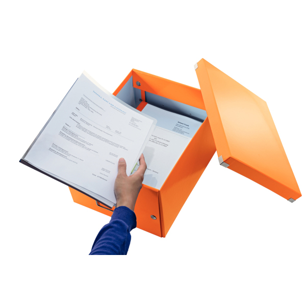 LEITZ 6044-00-44 Qualitäts-Ordner Retro chic schmal Aufbewahrungsbox Orange