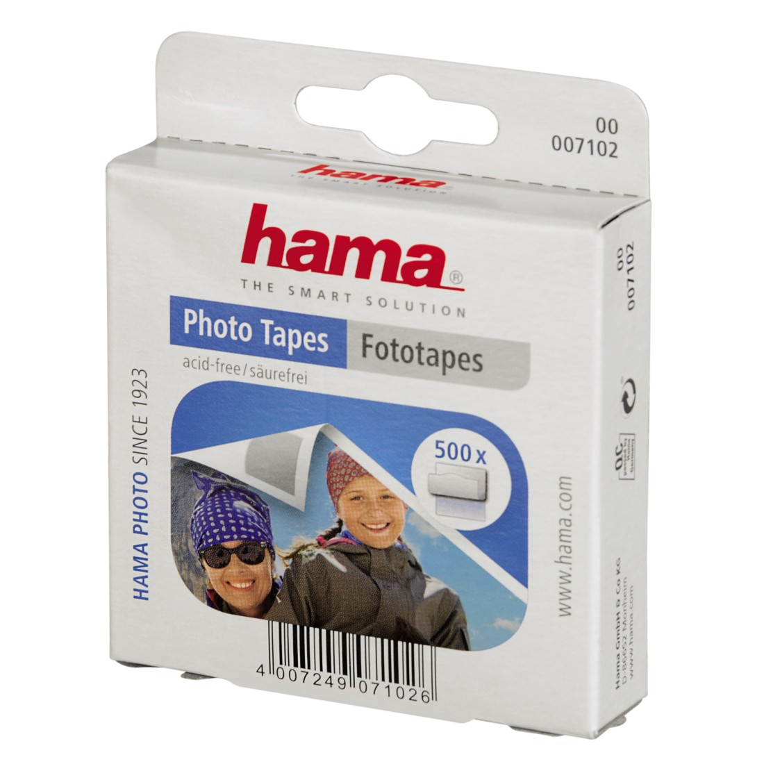 Schachtel mit Hama-Fototapes mit Bildern von Personen mit Hüten auf der Vorderseite.