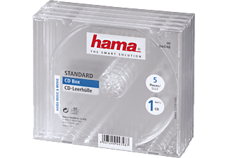 HAMA 44748 CD-Leerhülle Standard, 5er-Pack, Transparent