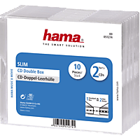 HAMA 51274 CD-Leerhülle Slim Double, 10er-Pack, Transparent