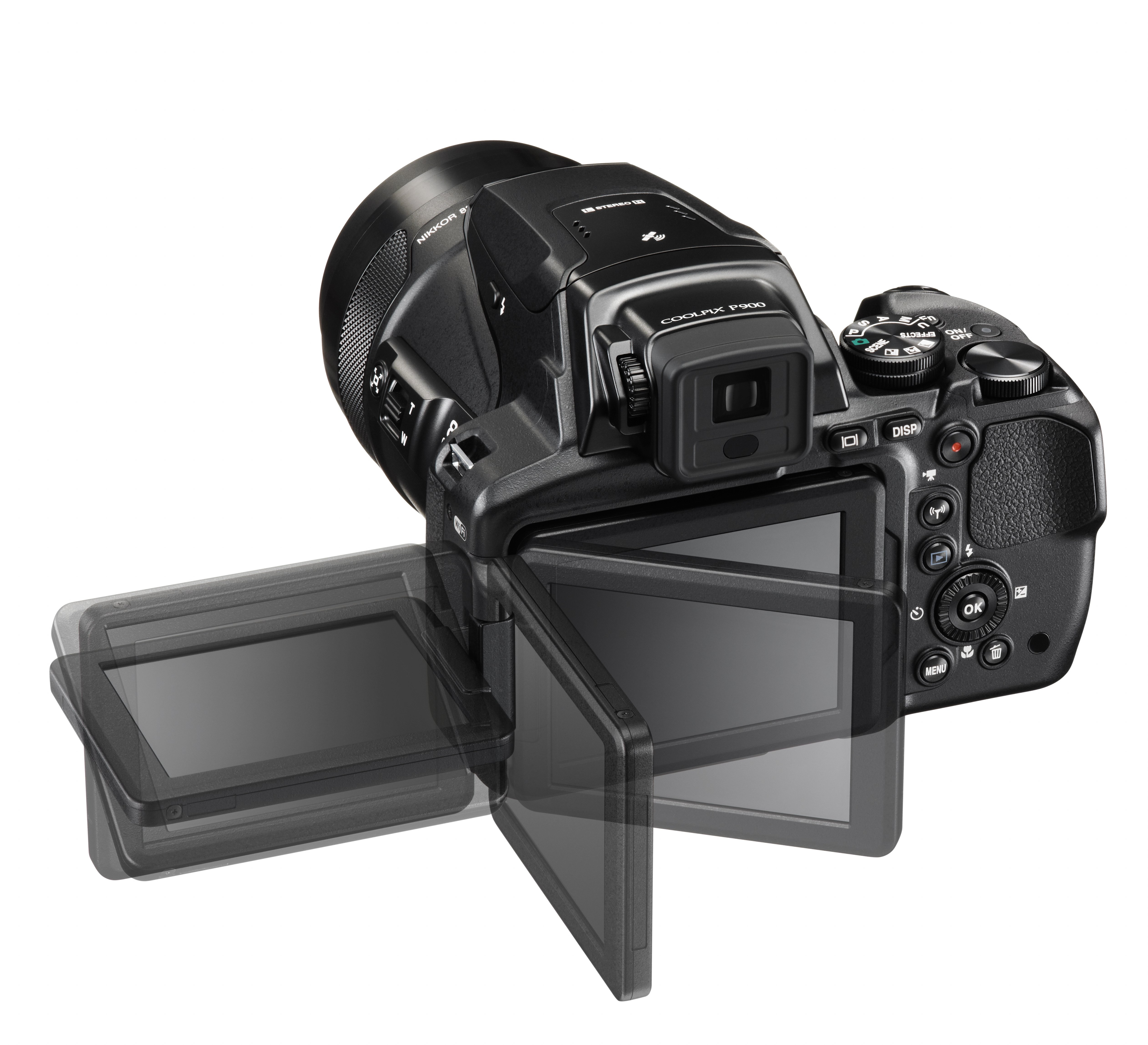 NIKON COOLPIX P900 Bridgekamera Schwarz, 83x opt. Zoom, TFT, WLAN