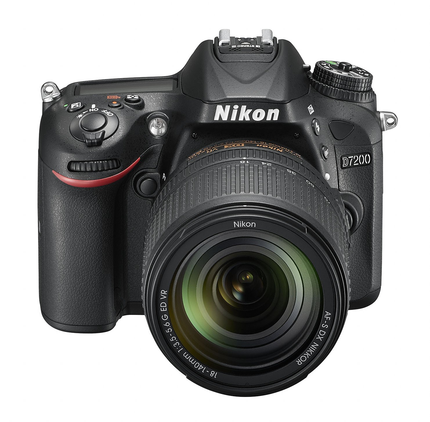 NIKON D7200 Kit Spiegelreflexkamera, 24,2 Megapixel, 18-140 mm Objektiv (ED, VR), WLAN, Schwarz