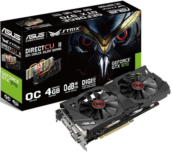 ASUS GeForce® GTX 970 4GB, STRIX-GTX970-DC2OC-4GD5 (90YV07F0-M0NA00)