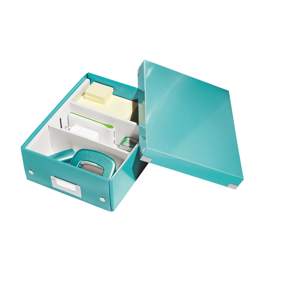 LEITZ 6057-00-51 CLICK&STORE Organisationsbox klein Aufbewahrungsbox Eisblau