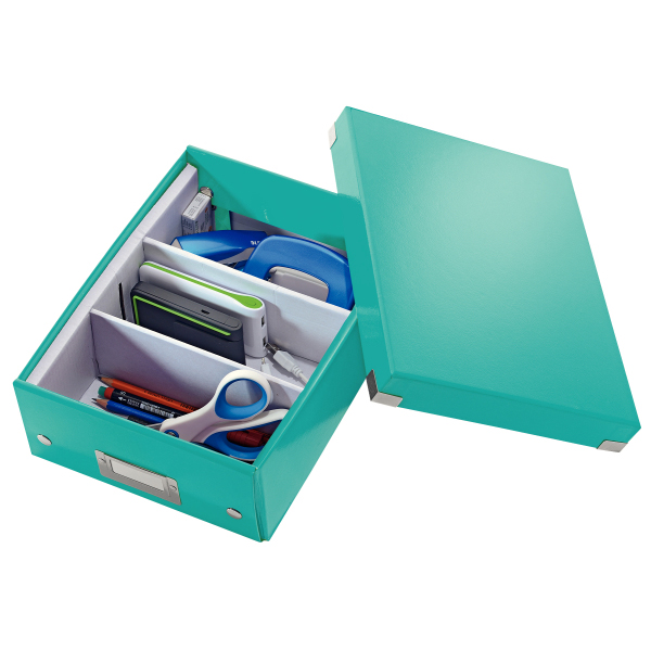 LEITZ 6057-00-51 CLICK&STORE Organisationsbox klein Aufbewahrungsbox Eisblau