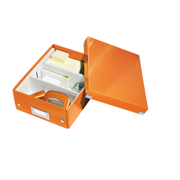 LEITZ 6057-00-44 CLICK&STORE Organisationsbox klein Aufbewahrungsbox Orange