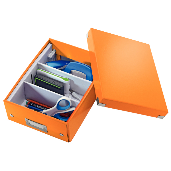 LEITZ 6057-00-44 CLICK&STORE Organisationsbox klein Aufbewahrungsbox Orange