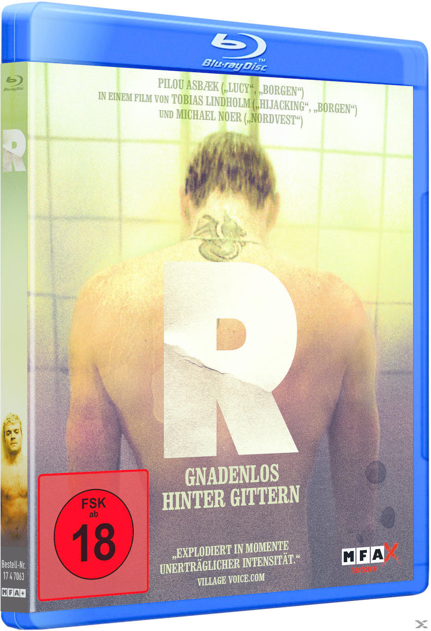 Blu-ray-Disc-Cover. Der Rücken eines Mannes ist zu sehen, mit einem großen Buchstaben 'R'. Titel auf Deutsch.