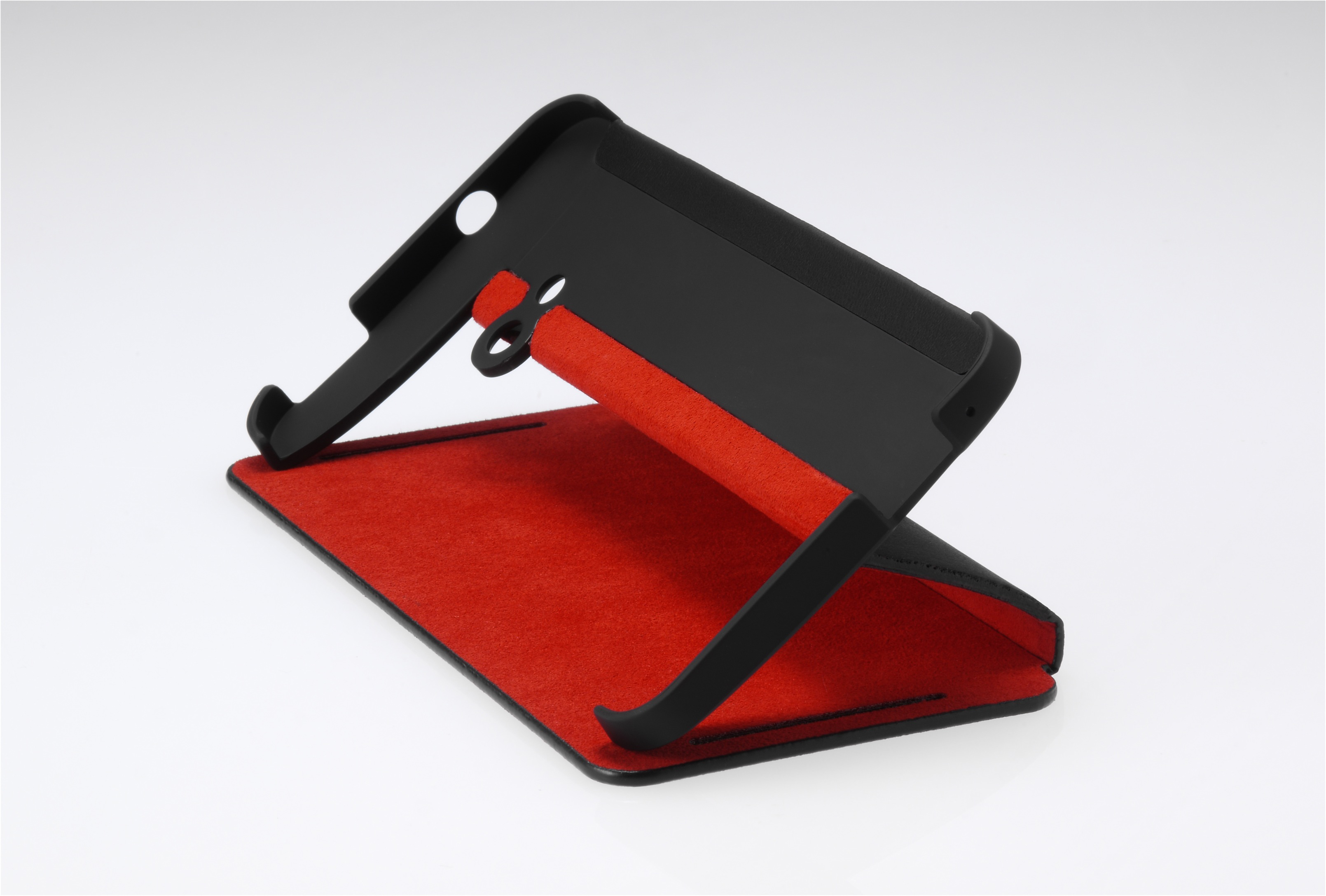 Flip HTC für HTC, One FlipCase Schwarz-Rot HTC Cover, One, schwarz-rot,