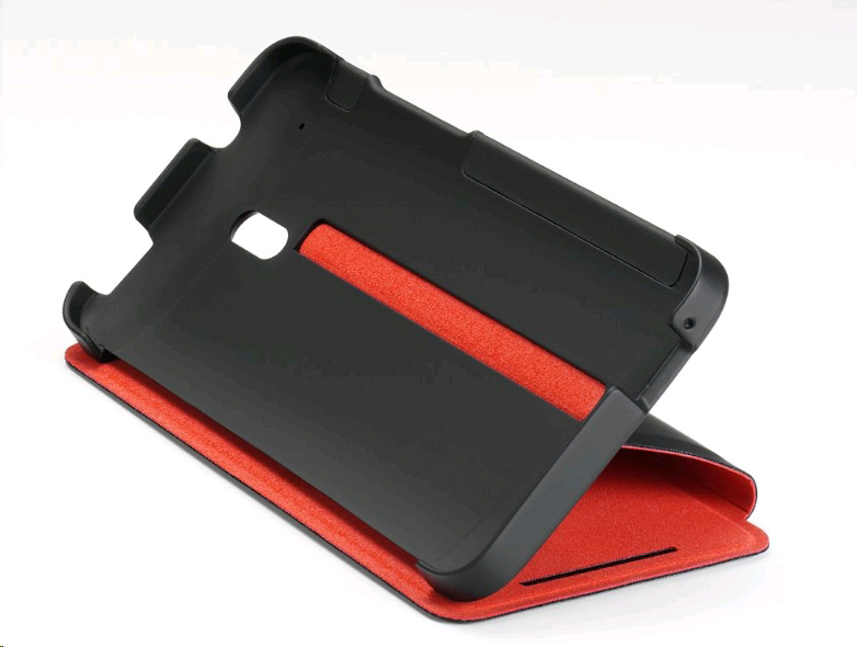 HTC FlipCase mini, Flip HTC, schwarz-rot, HTC One One für mini schwarz-rot Cover,