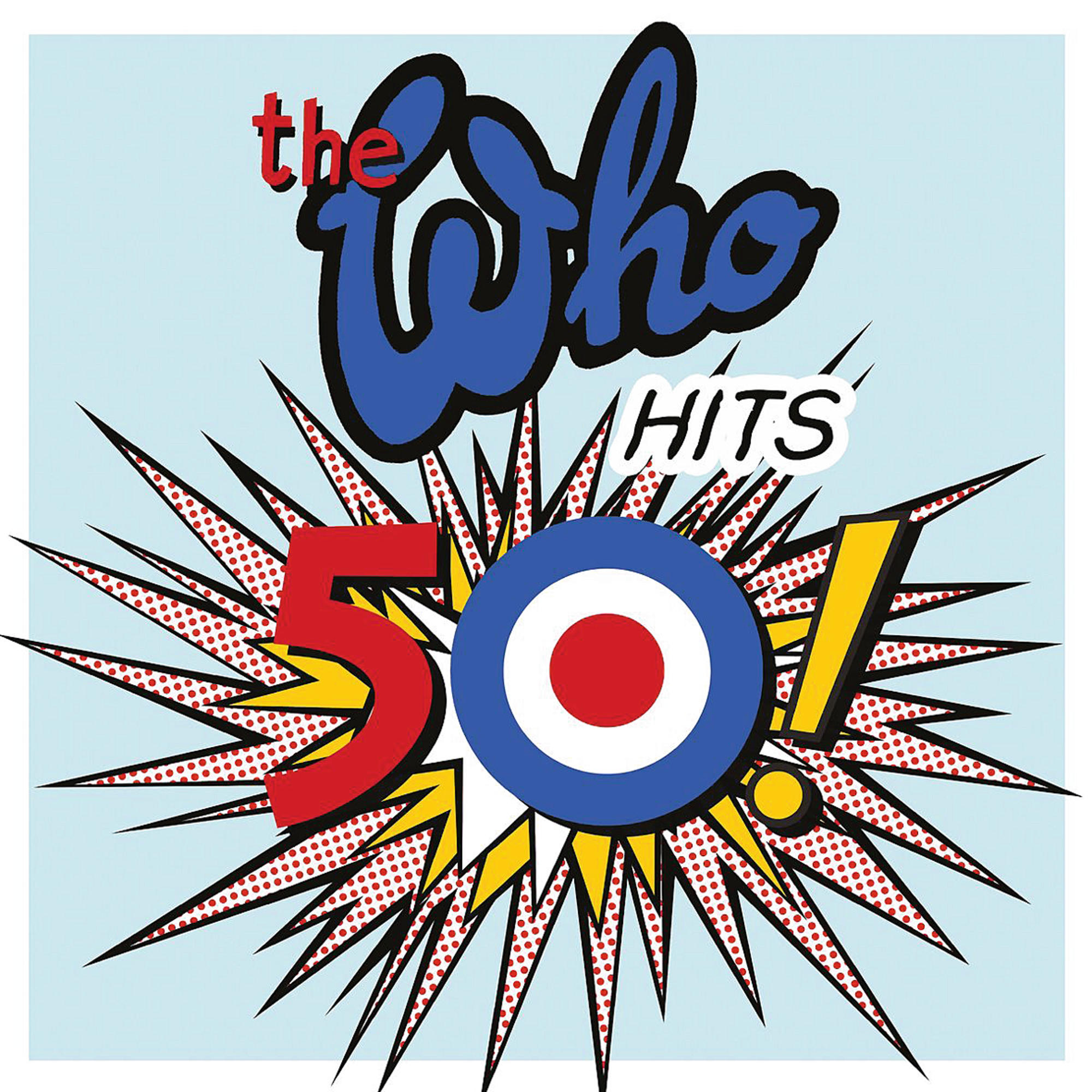 Albumcover mit dem Text 'the Who' und einem Zielscheibendesign. Blauer Hintergrund.