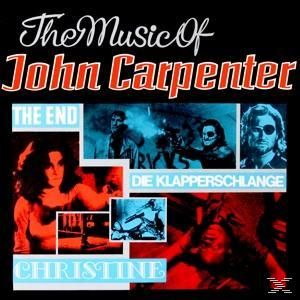 Albumcover mit Bildern von Personen und Text 'The Music of John Carpenter'.