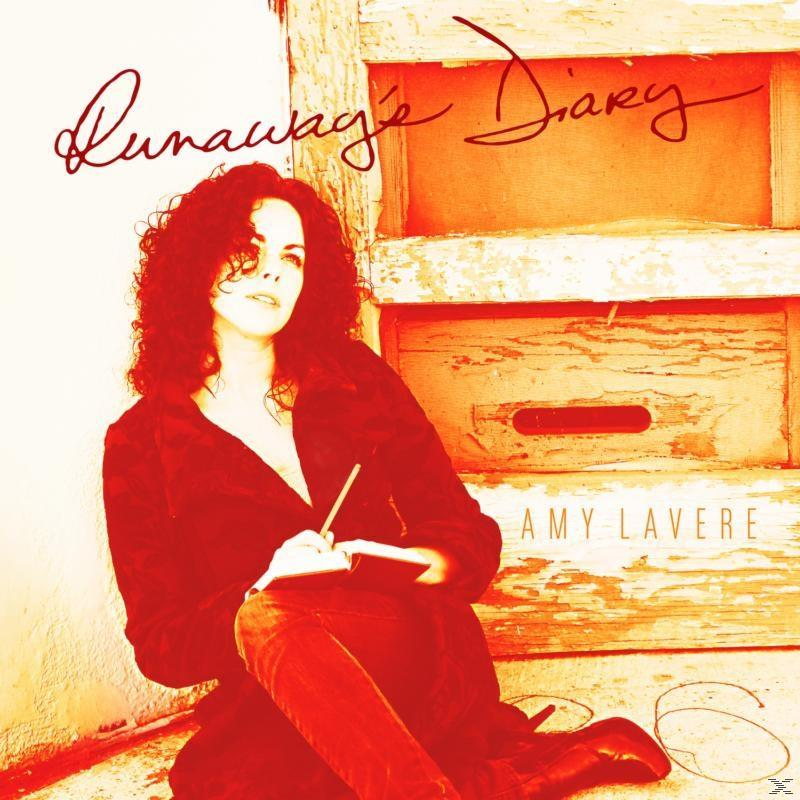 Albumcover mit einer Frau, die in ein Notizbuch schreibt. Text: "Runaway Diary" und "Amy LaVere".
