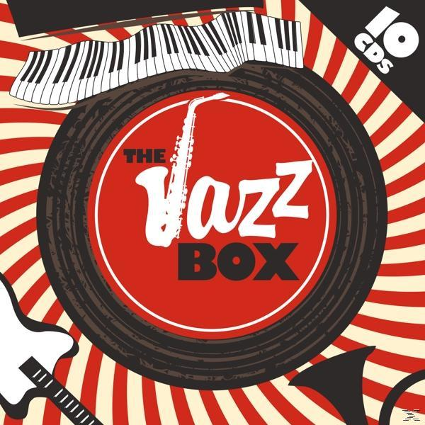 Albumcover: Jazz-Instrumente und eine Schallplatte mit dem Text 'The Jazz Box'.