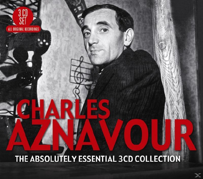 CD-Cover mit Charles Aznavour. Das Gesicht des Künstlers ist in der Mitte. Text und Logos sind unten.